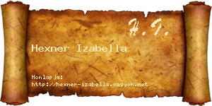 Hexner Izabella névjegykártya